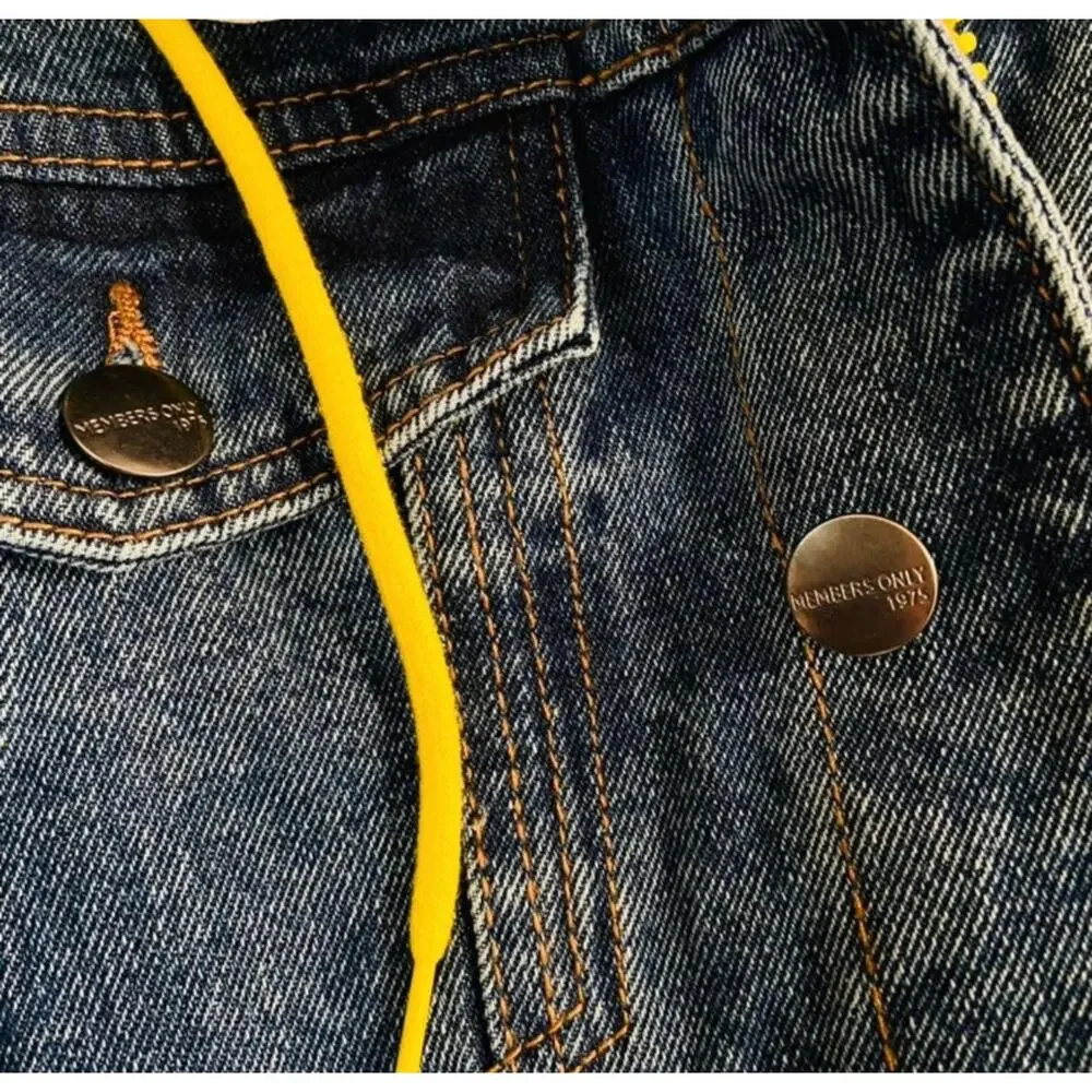 Super Rare Members Only X Nickelodeon Spongebob Squarepants MidWash Denim Jacket